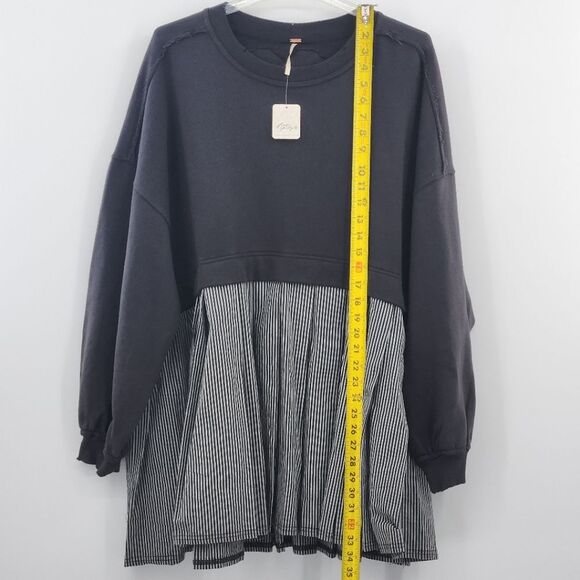 Free People Eleanor Tunic Dress Womens Size Small Black Distressed Academia Boho - Picture 6 of 11